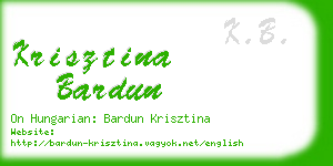 krisztina bardun business card